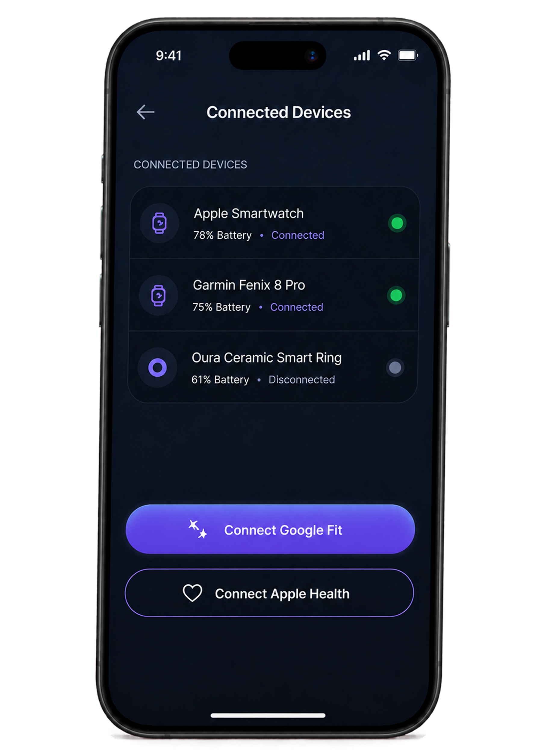 Sandera connection confirmation on a phone